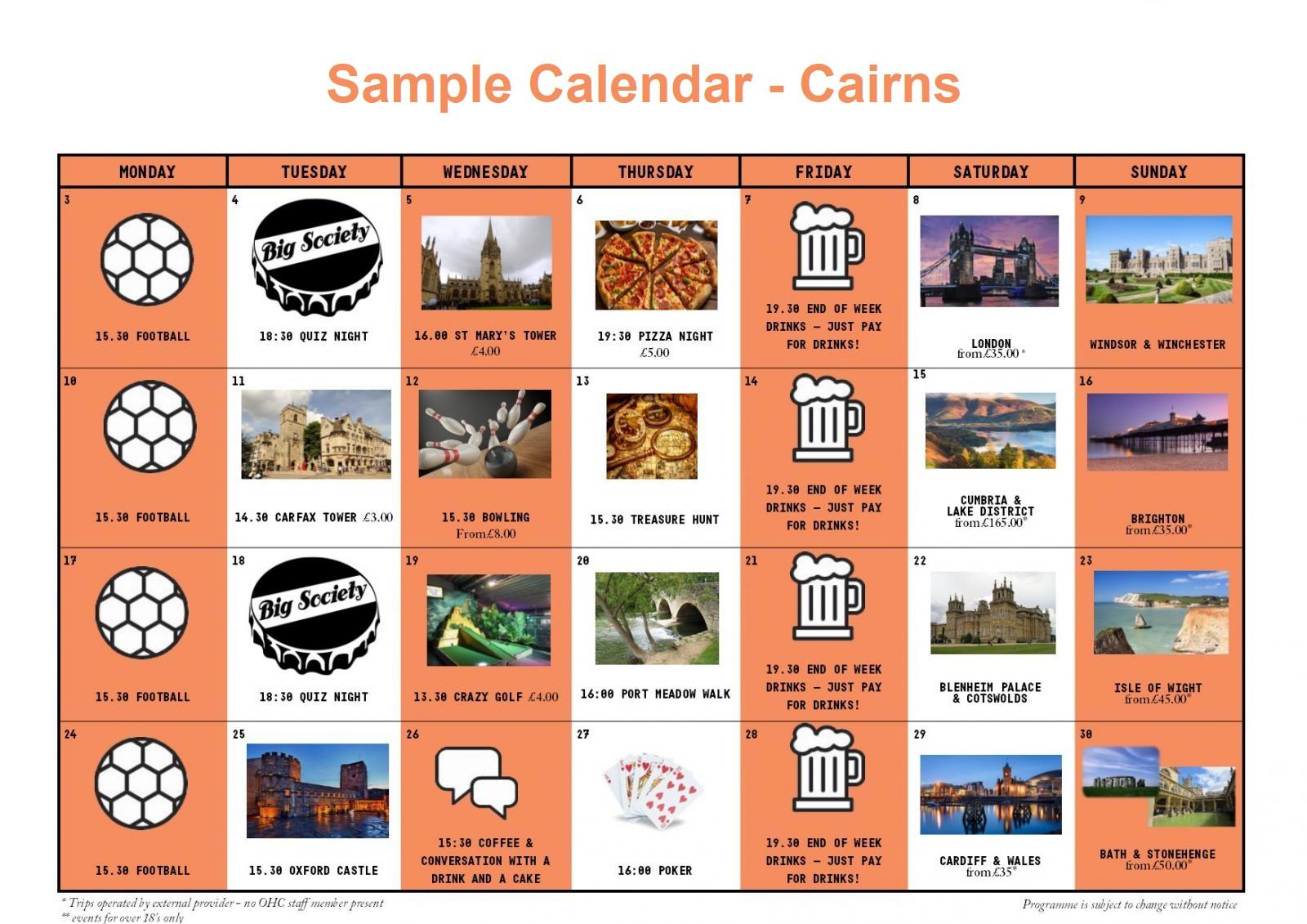 Cairns Social Program Activities OHC English