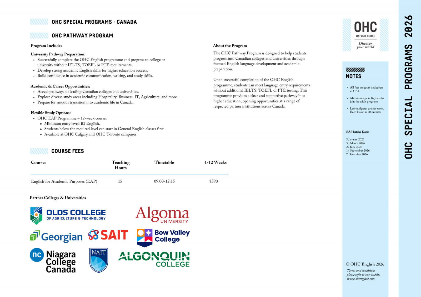 OHC PATHWAY PROGRAM